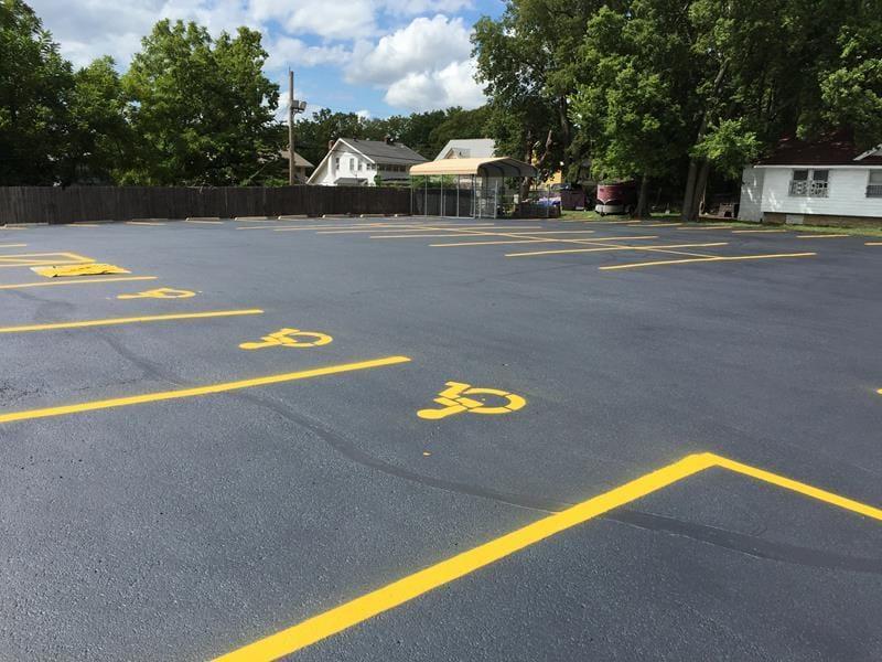 Sealcoating & Striping on Parking lot at First Baptist Church in Kansas City, MO Thumbnail